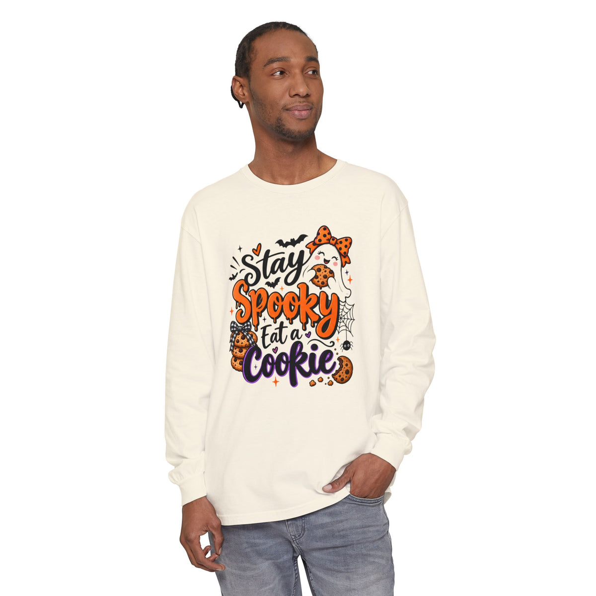 Stay Spooky Eat a Cookie - Comfort Color Long Sleeve Tee