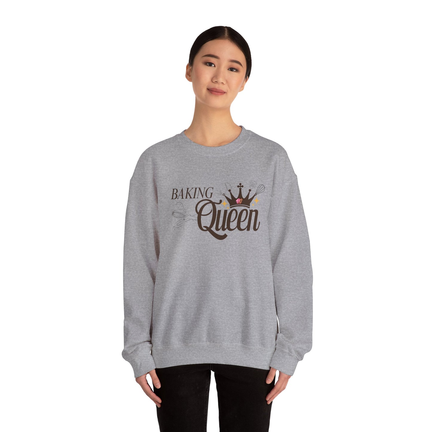 Baking Queen Sweatshirt - Cozy Gift for Bakers, Kitchen Lover's Apparel, Baking Gifts, Queen of Baking Crewneck, Baking Enthusiast Clothing