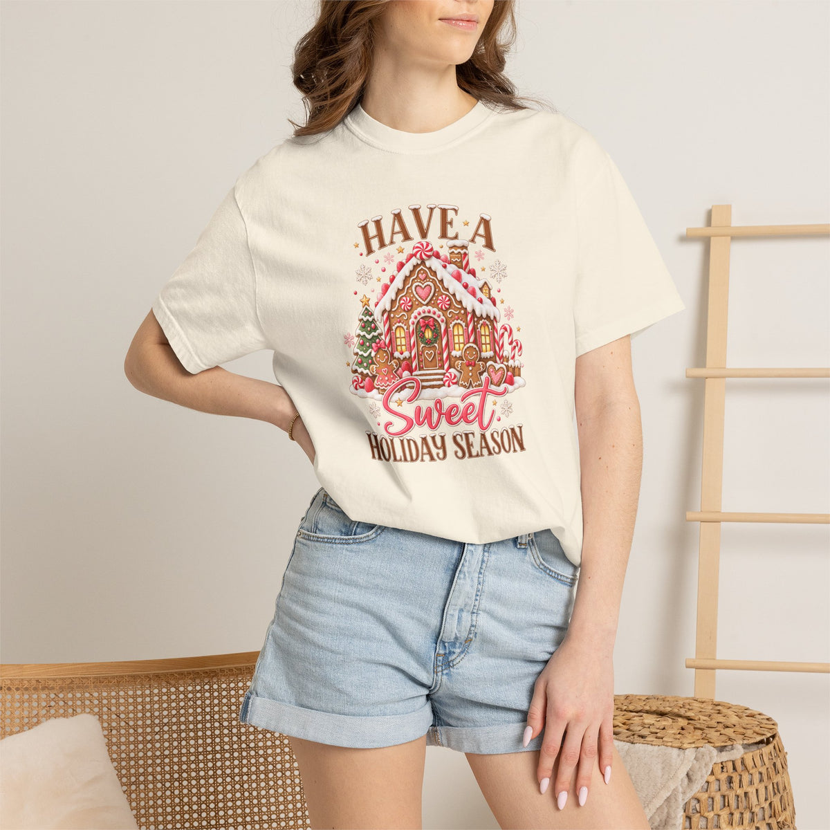 Have a Sweet Holiday Season Gingerbread - Comfort Color Tee